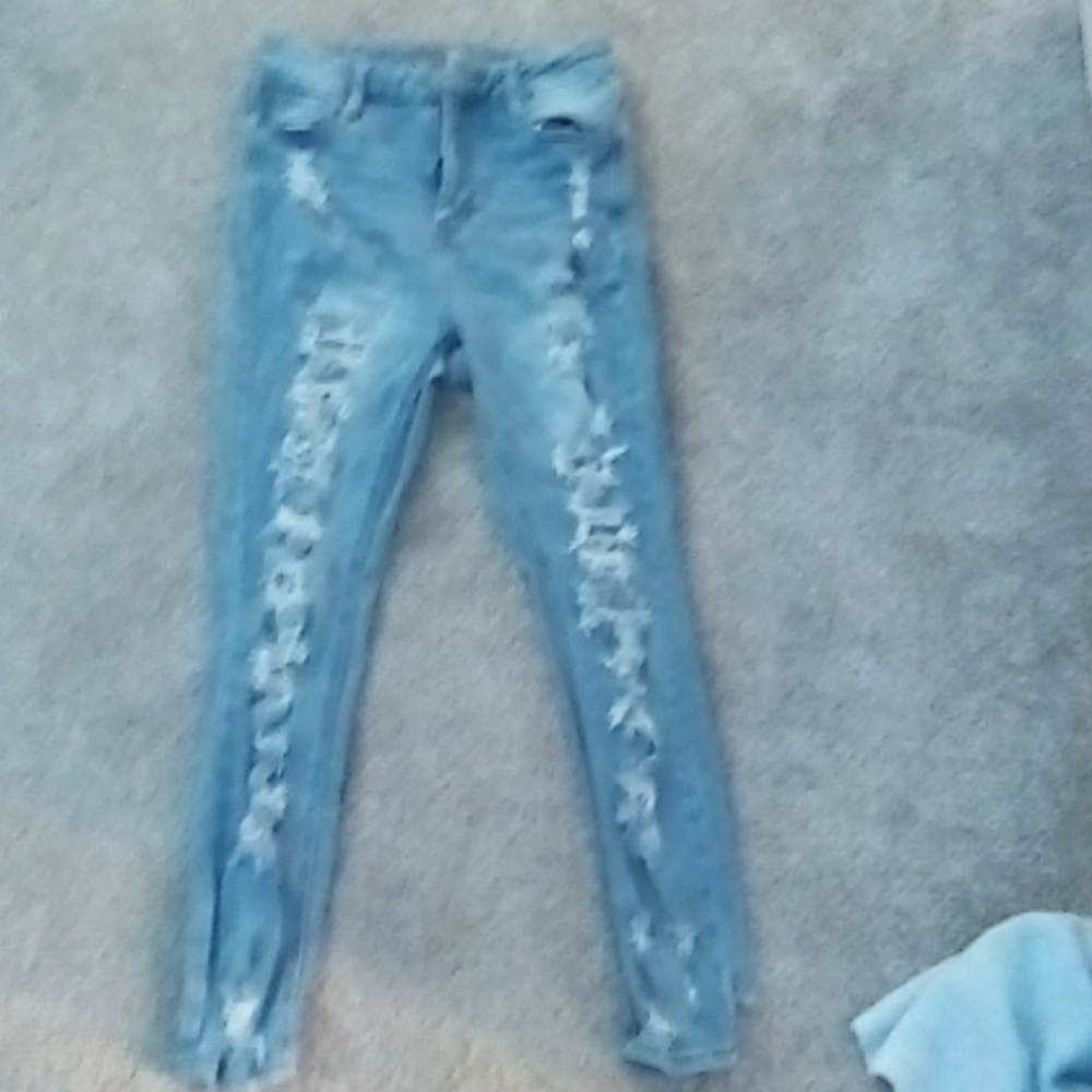 Rue 21 ripped jeans, curvy, super high rise, size 8